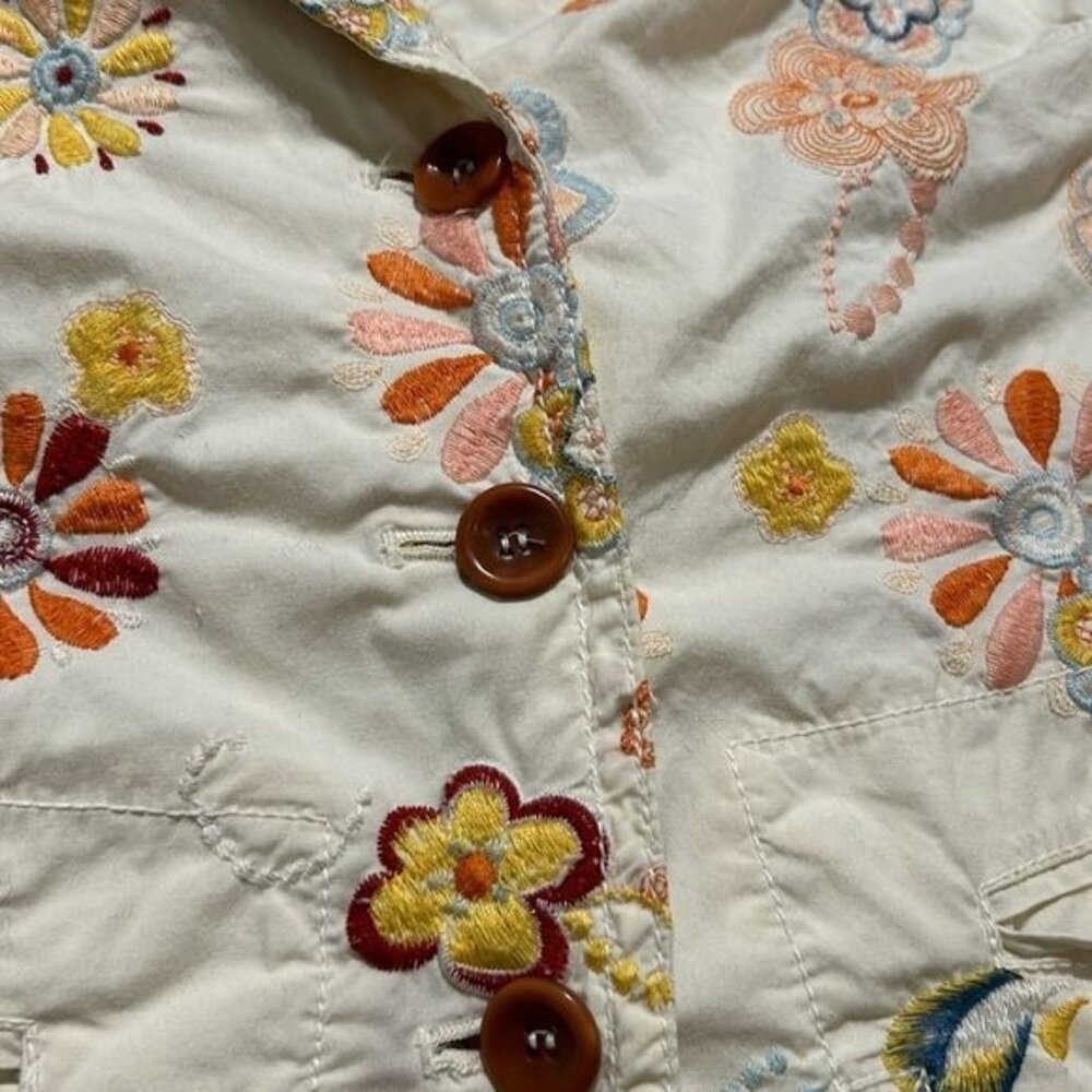 Johnny Was Embroidered Floral Blazer Small Boho Cottagecore Colorful Hippie - Picture 9 of 13